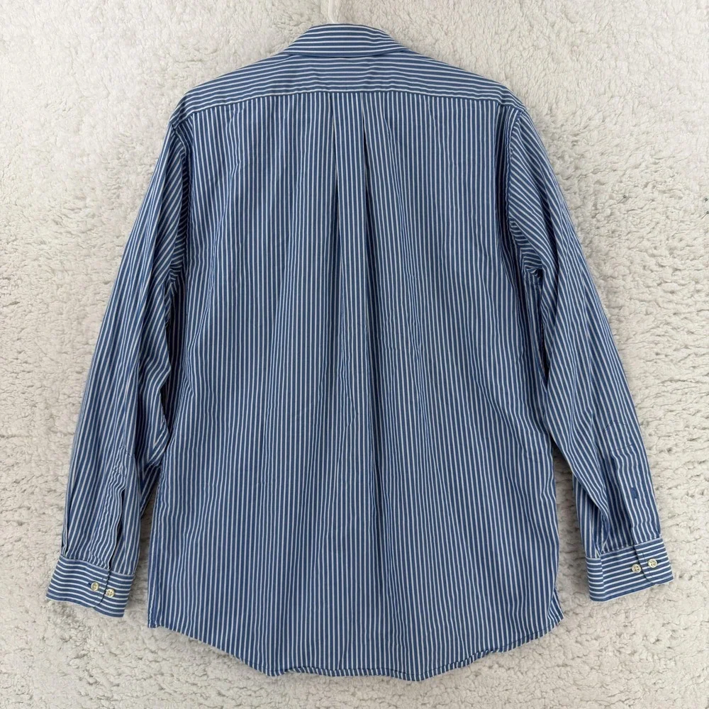 Polo Ralph Lauren Shirt Mens Large‎ Blue Striped Long Sleeve Button Down Custom